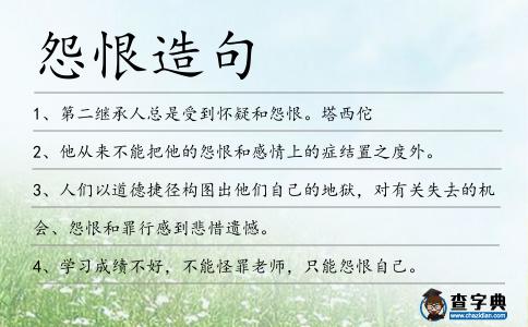 怨恨造句