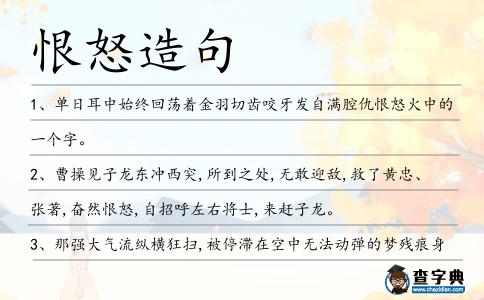 恨怒造句