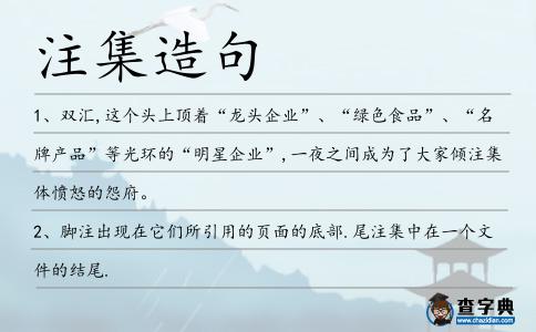注集造句
