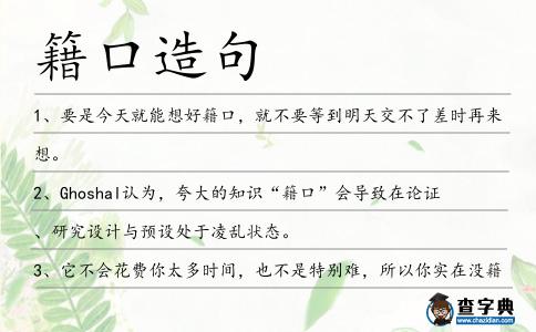 籍口造句