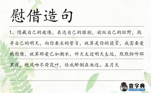 慰借造句