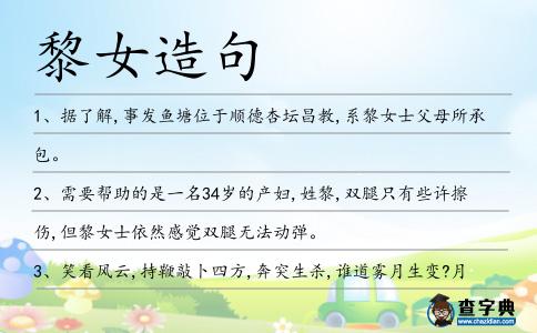 黎女造句