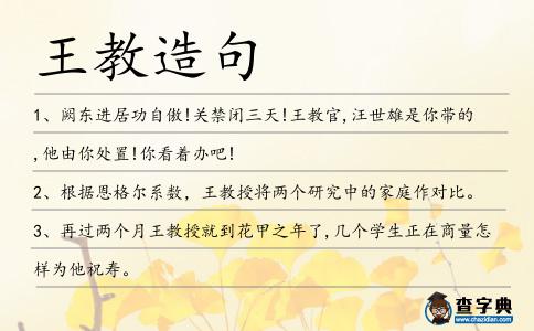 王教造句