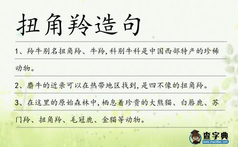 扭角羚造句