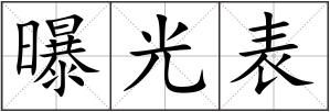 曝光表